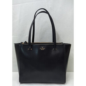 Kate Spade Kona Patterson Drive Black Leather Carryall Double Handles Tote Bag